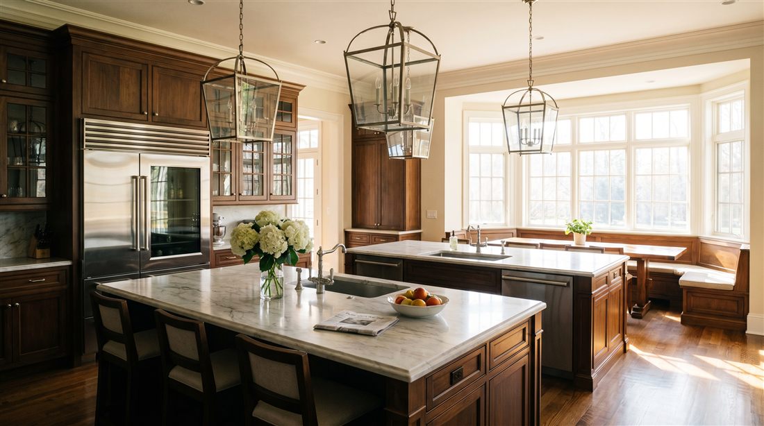 Estate kitchen with built in refrigeration