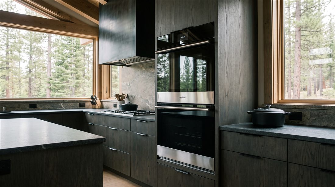 Wall ovens in a mountain modern home